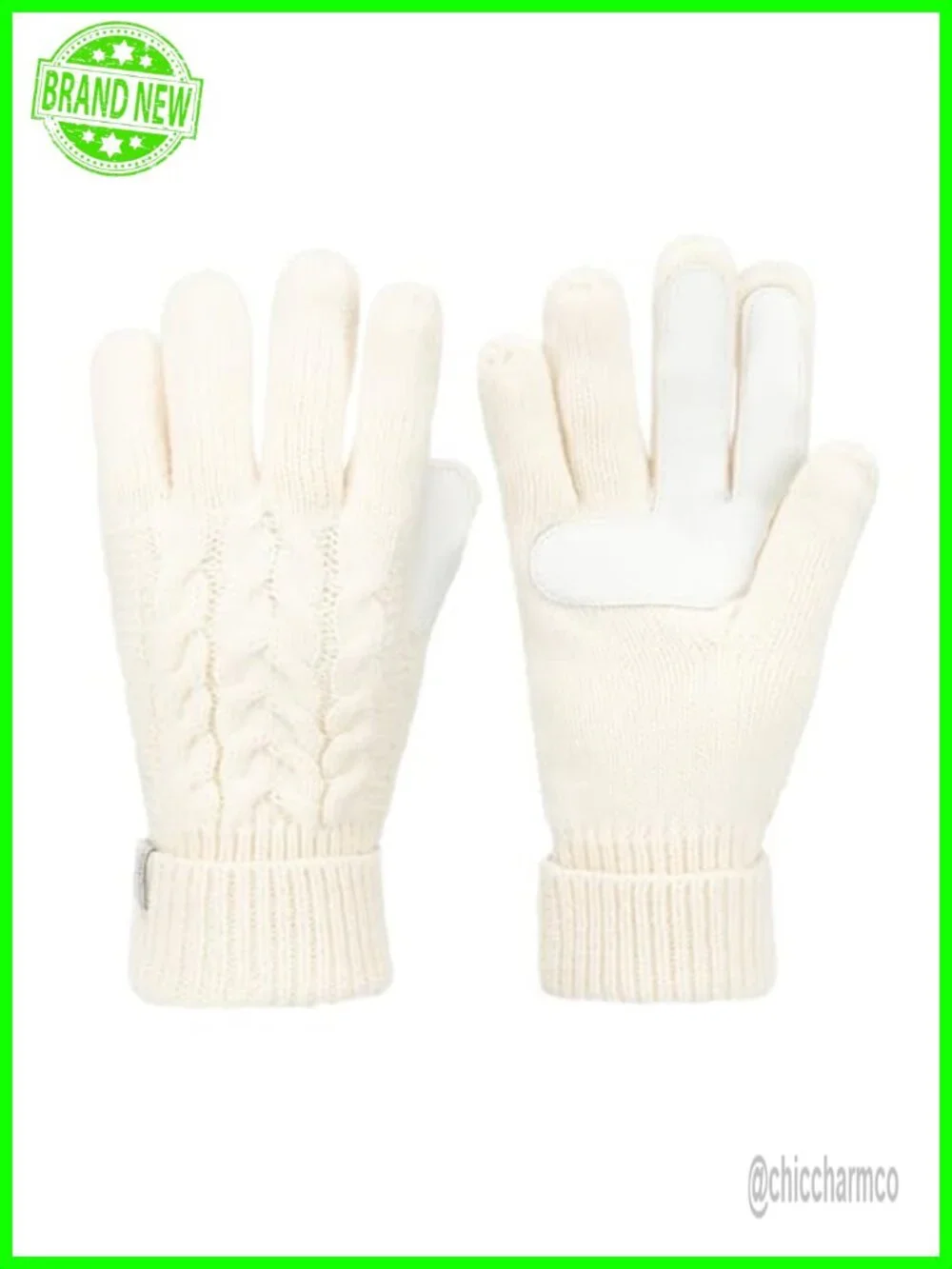 Touchscreen Cable Knit Sherpasoft Gloves - Women's Cold Weather